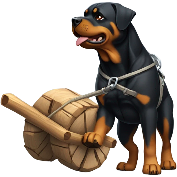 Rottweiler hauling something  emoji