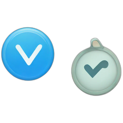 Circular blue verification badge with a checkmark inside it emoji