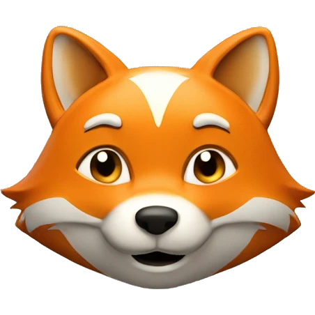 fox 3D happy, sad, working emoji