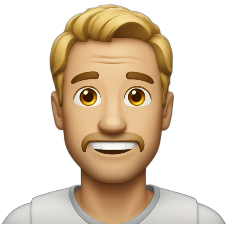 A man who is too much happy emoji