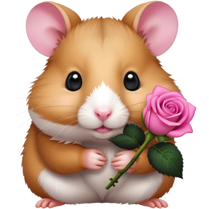 Hamster holding a black rose emoji