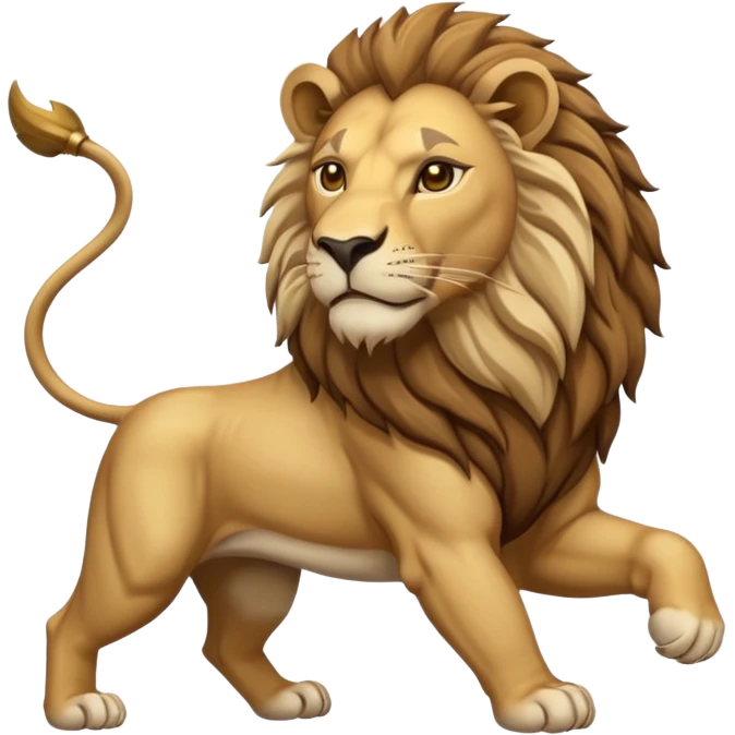 An emoji of a majestic lion from ancient Assyrian art, shown in a hunting scene. emoji