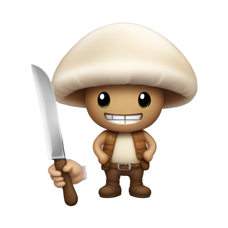 cute mushroom man holding knife emoji