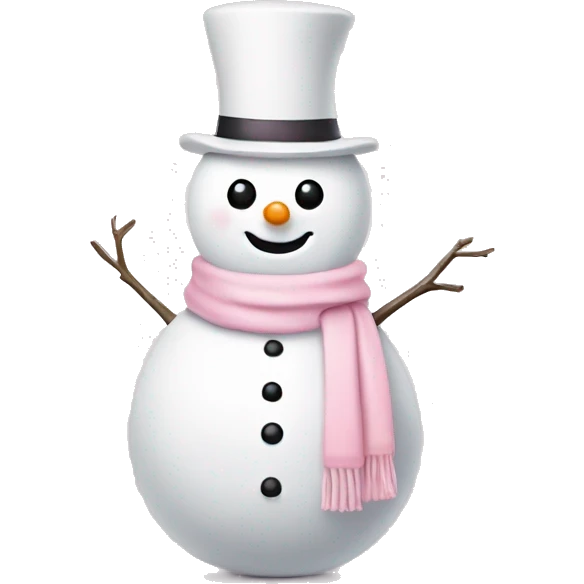 Cute white and light pink snowman emoji