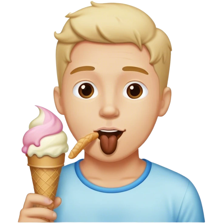 Handsome man licking ice cream stick emoji