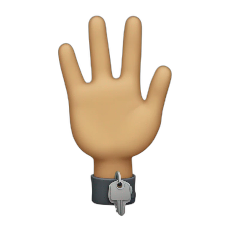 mano con llave emoji
