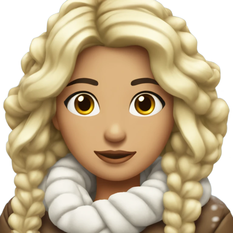 Chica morena vestida para la nieve  emoji