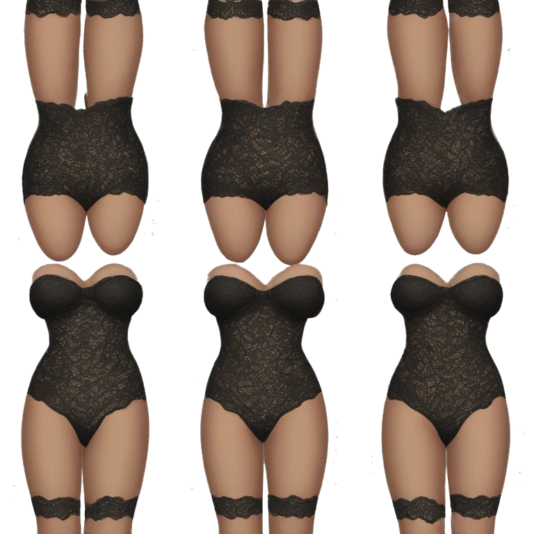 black lacy bodysuit emoji