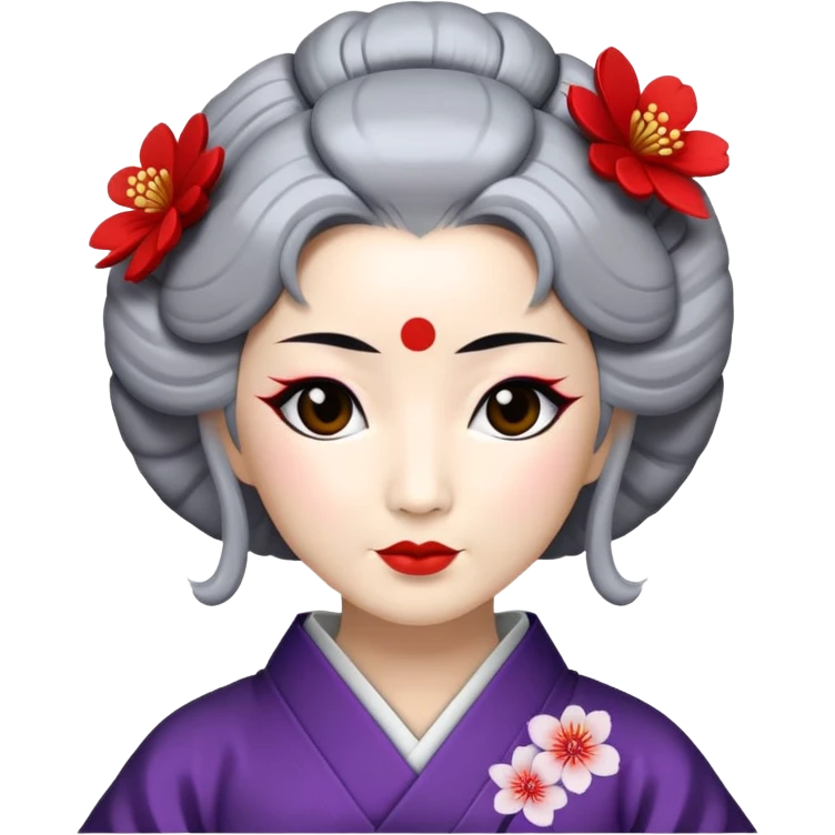Geisha in her 40s with gray hair emoji