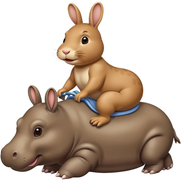 rabbit on hippo emoji
