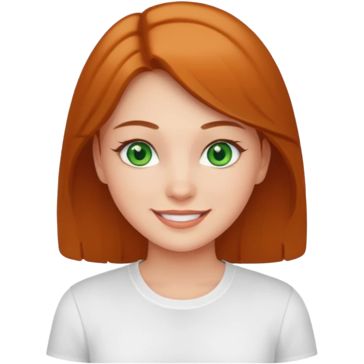 green eyed, white shirt girl emoji