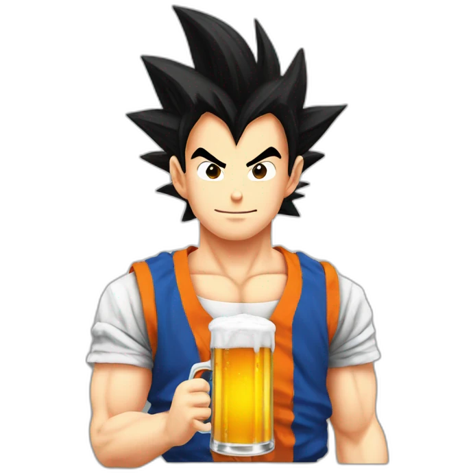 Songoku drink a beer emoji