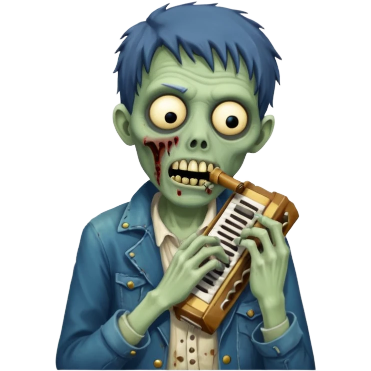 Zombie plays the hamonica emoji