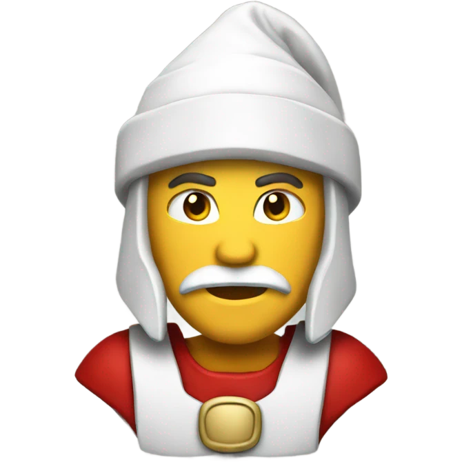 white spartan male wearing red santa hat emoji