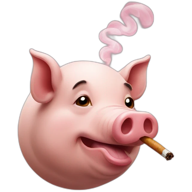 Pig smokes emoji