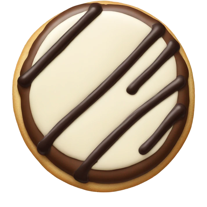 One Black and white cookie half and half emoji