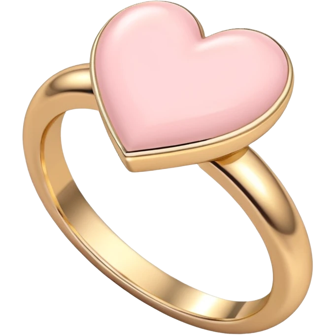 Light Pastel Pink Gold Heart Ring emoji