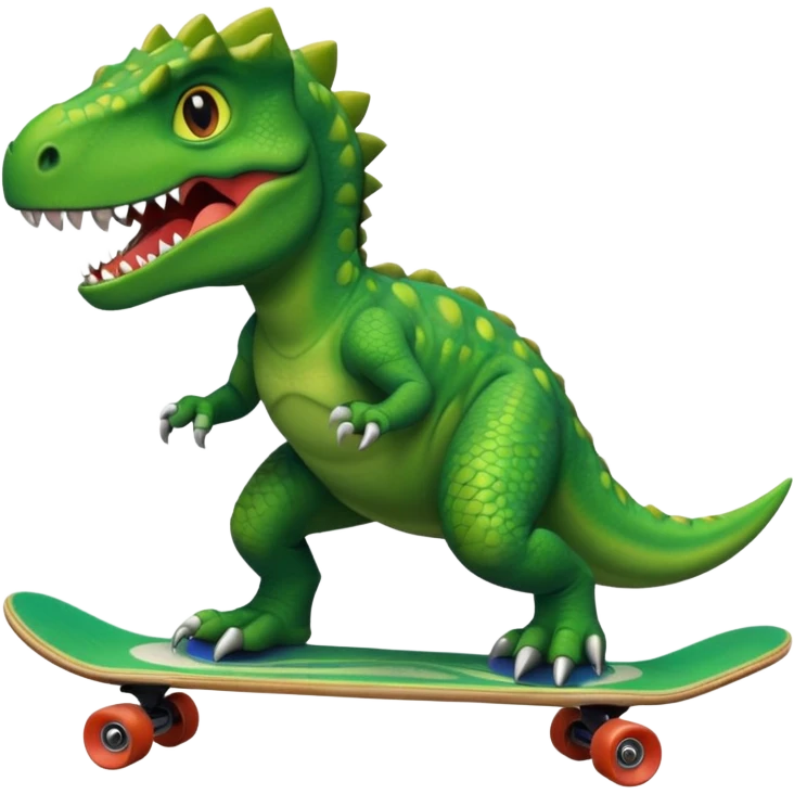 Dinosaur on a skateboard emoji
