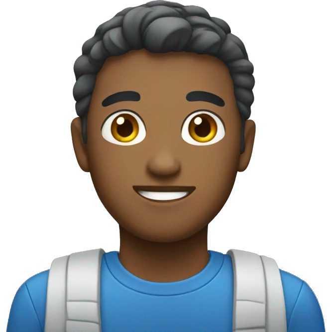 Blue flat emoji