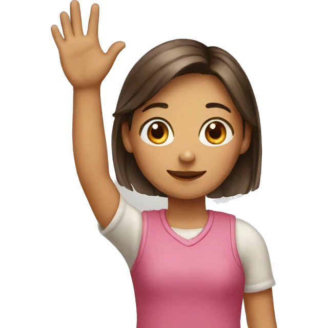 girl raising hand emoji