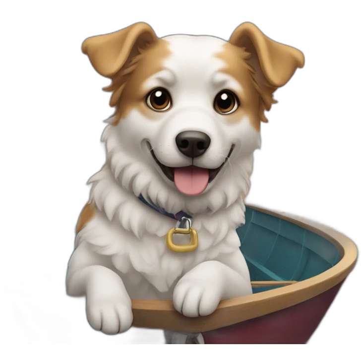 chien sur un bateau emoji