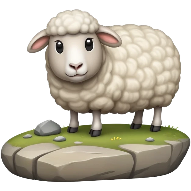 Rocher et un mouton emoji