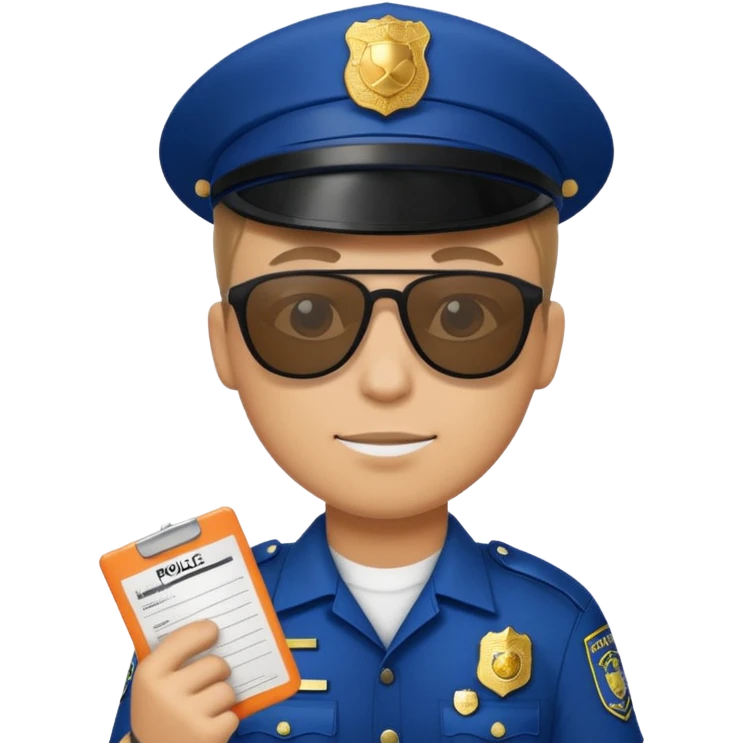 Police writing ticket with sunglasses on emoji