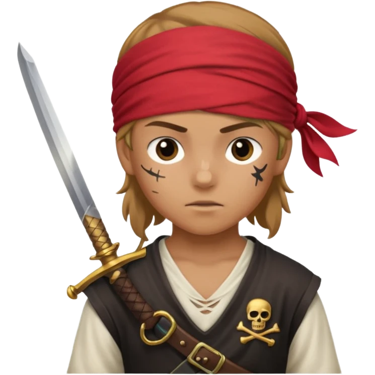 Un pirate ados de 14 ans qui adore combattre en épée emoji