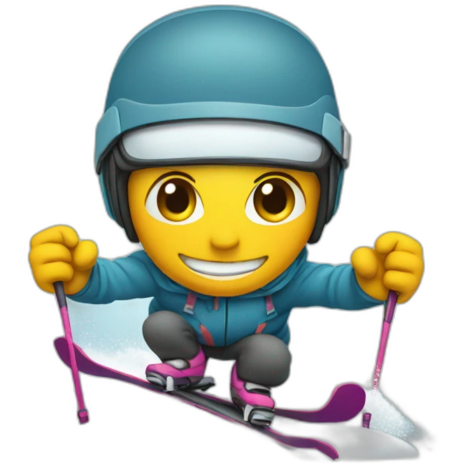 Skiing in powder emoji