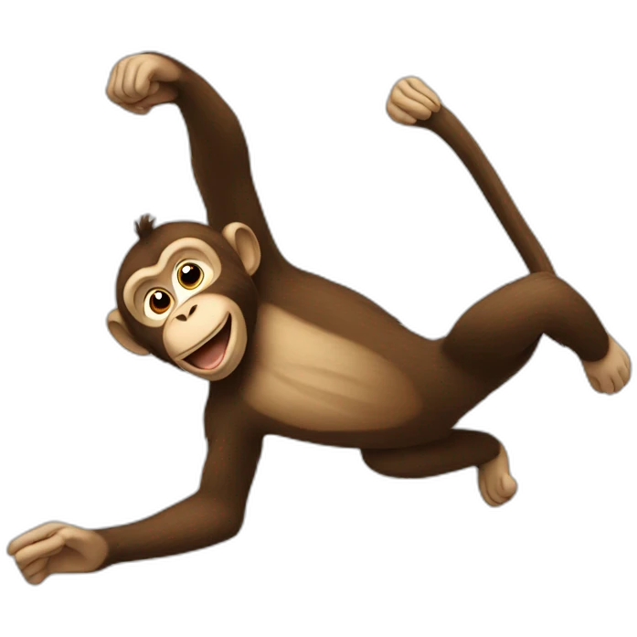 a monkey doing a backflip emoji