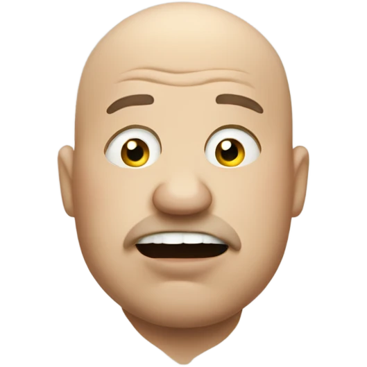 fat bald man with bad breath emoji