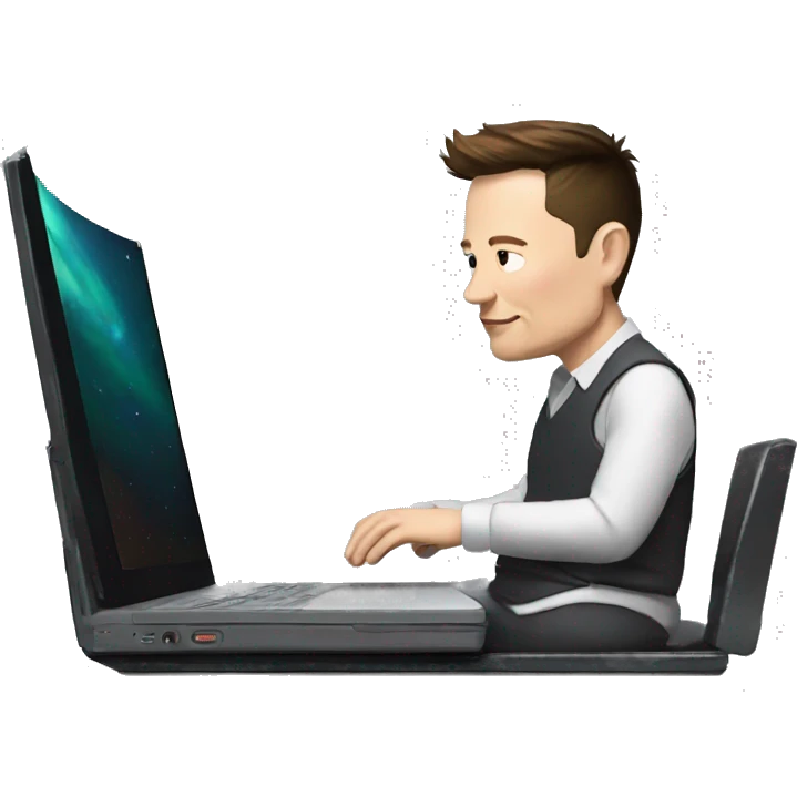 elon musk con un ordenador emoji