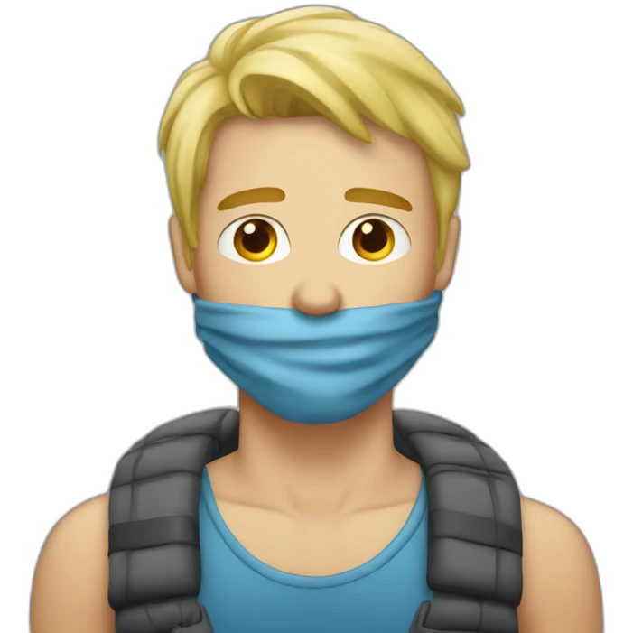 Hypothermie of a blond man emoji