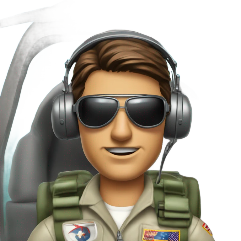 tom cruise piloting a helicopter emoji