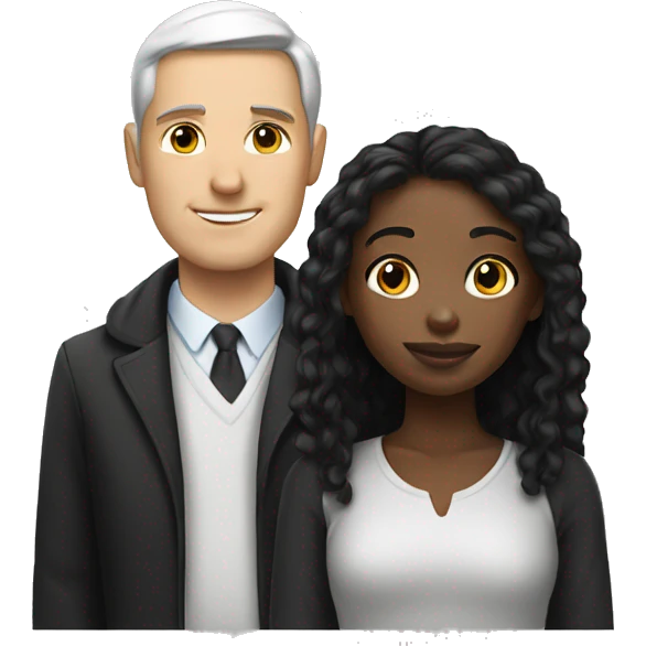 White man and black girl emoji