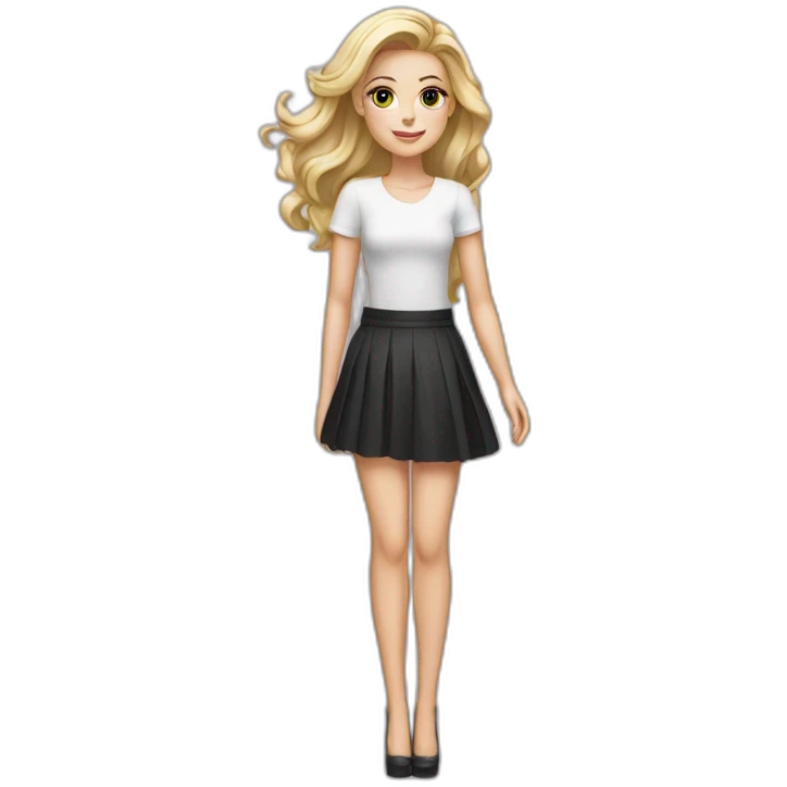 White girl high heels skirt emoji