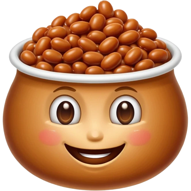 Make flying baked bean faces emoji