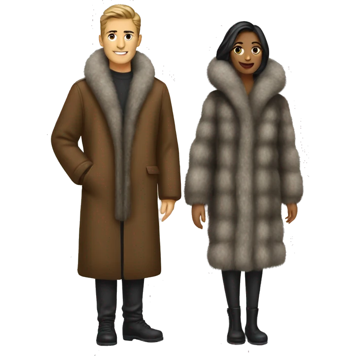 couple in fur coat emoji