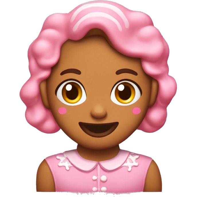 A pink coquette gingerbread cookie emoji