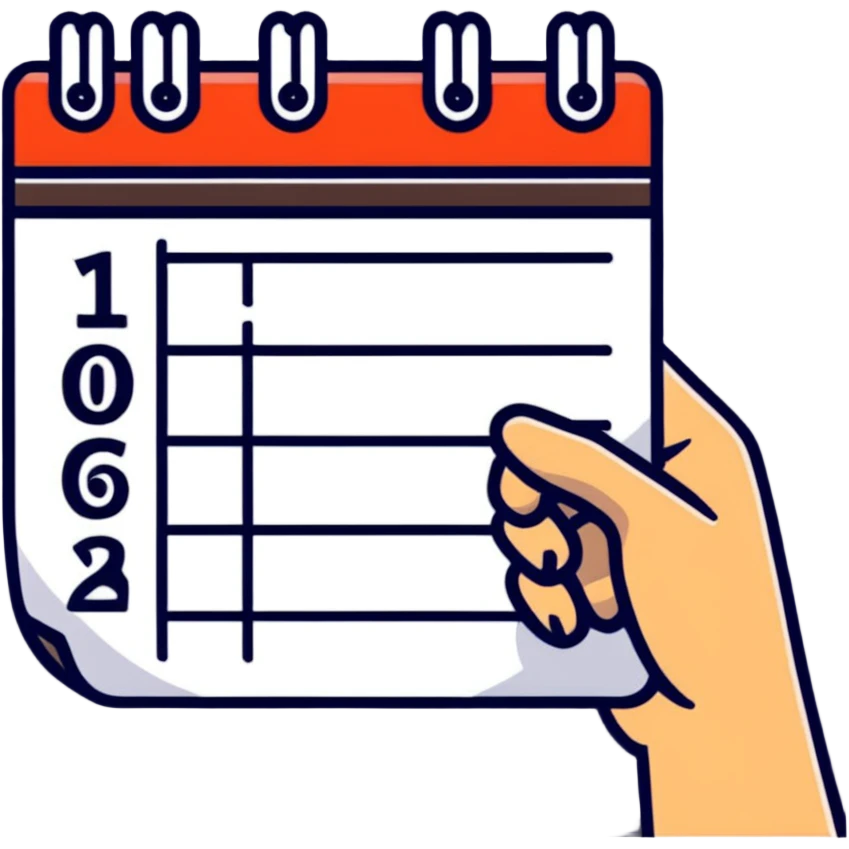 hand holding a calendar emoji