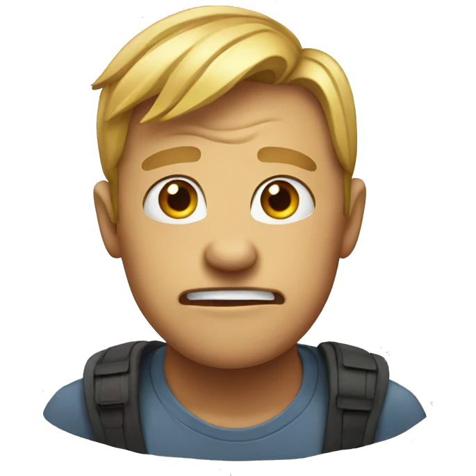 Cringe face emoji