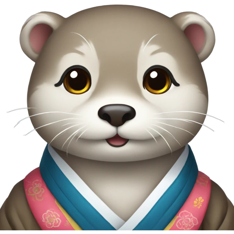a otter face wearing traditional korean hanbok emoji