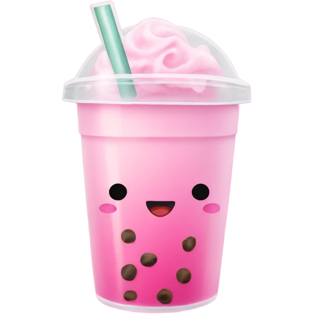 Pink bubble tea emoji