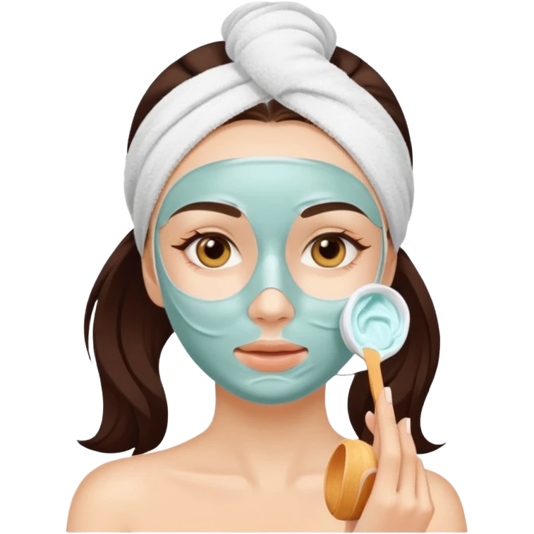 Девушка делает маску спа emoji