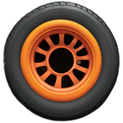 A multicolored tire buried in the ground emoji