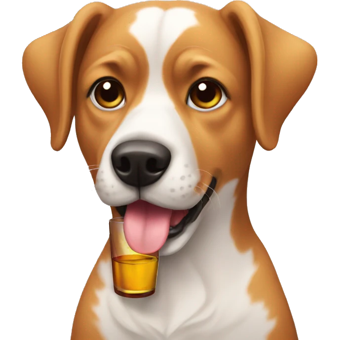 Dog drink wine emoji