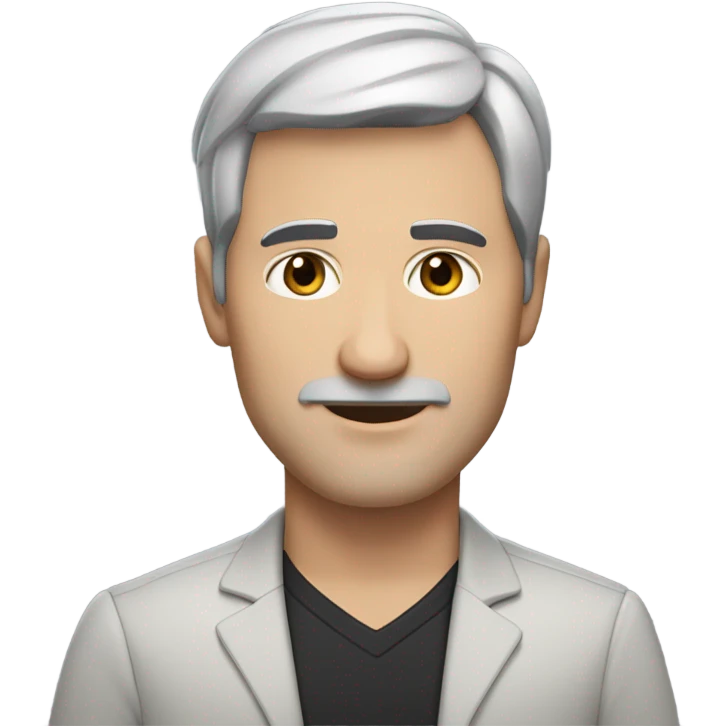 Middle-aged, handsome white guy with black hair ￼ emoji