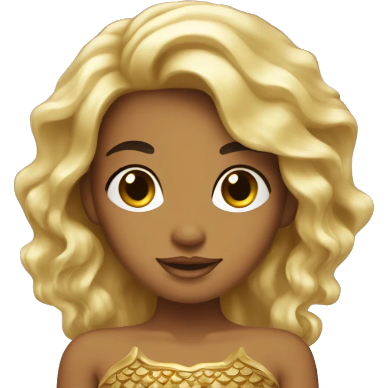 Mermaid with gold details and tanned skin  emoji