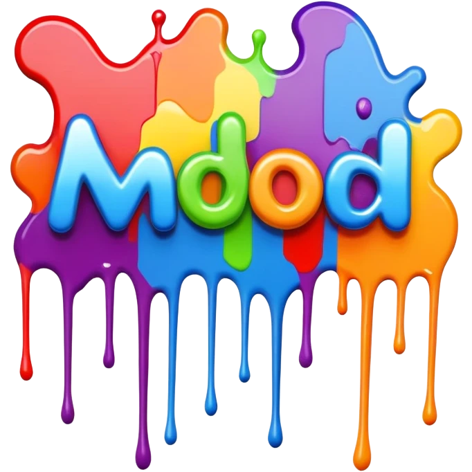 Graffiti the word mod with drippy paint  emoji