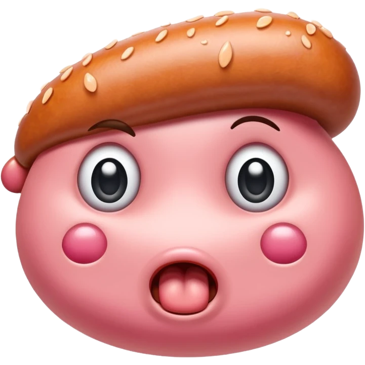 Crying sausage with eyes emoji